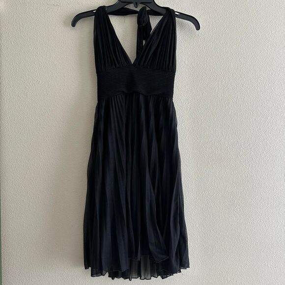 Vintage black sparkly halter midi dress - Picture 1 of 7
